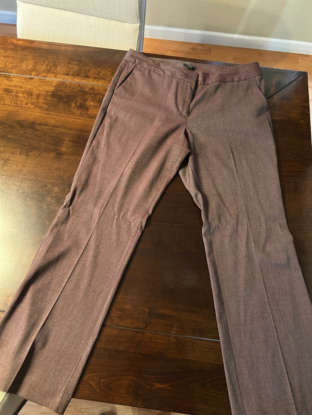 Women burgundy Dress Pants - Classic Straight Fit